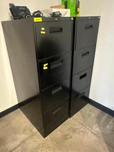 DESCRIPTION (2) FOUR DRAWER BLACK FILE CABINETS THIS LOT IS: SOLD BY THE PIECE LOCATION OFFICE QTY 2