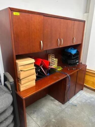 DESCRIPTION 72" CHERRY LAMINATE DESK W/ HUTCHE LOCATION OFFICE QTY 1
