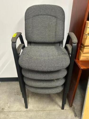 DESCRIPTION (4) UPHOLSTERED ARM CHAIRS ADDITIONAL INFORMATION STACKABLE THIS LOT IS: SOLD BY THE PIECE LOCATION OFFICE QTY 4