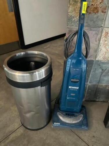 DESCRIPTION STAINLESS BATHROOM TRASH CAN AND VACUUM CLEANER THIS LOT IS: ONE MONEY LOCATION FIRST FLOOR QTY 1