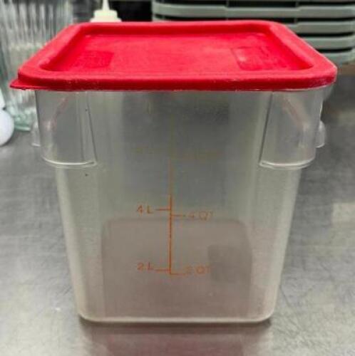 DESCRIPTION: (4) 8 QT. INGREDIENTS BINS WITH LIDS LOCATION: KITCHEN QTY: 4