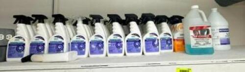 DESCRIPTION: ASSORTED CLEANING CHEMICALS AS SHOWN LOCATION: KITCHEN QTY: 1