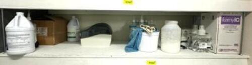 DESCRIPTION: ASSORTED CLEANING CHEMICALS AS SHOWN LOCATION: KITCHEN QTY: 1