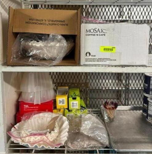 DESCRIPTION: ASSORTED TEA AND FILTERS AS SHOWN LOCATION: KITCHEN QTY: 1