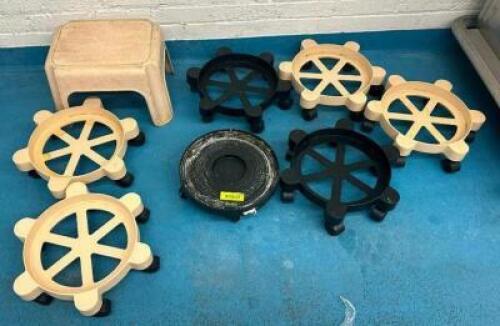 DESCRIPTION: (7) ASSORTED BUCKET DOLLIES LOCATION: KITCHEN QTY: 7