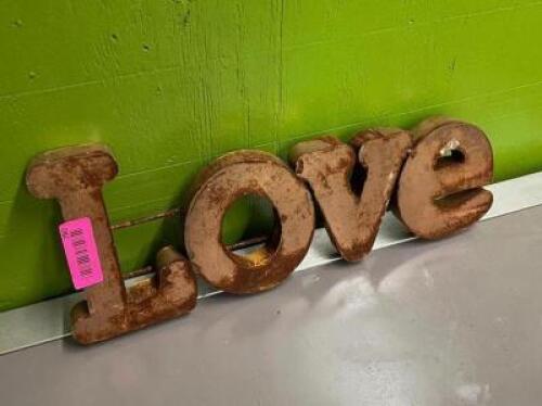 18" X 8" LOVE SIGN, METAL