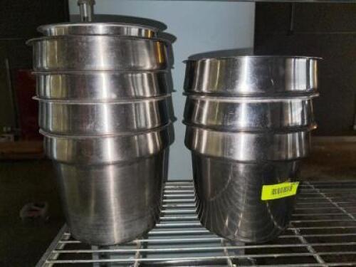 DESCRIPTION (7) 9" ROUND STAINLESS INSERTS. THIS LOT IS: SOLD BY THE PIECE LOCATION SECOND BUILDING QTY 7