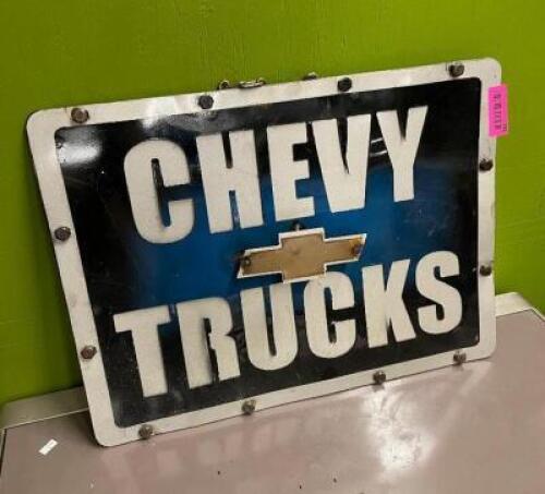 24" X 17" CHEVY TRUCKS SIGN, METAL
