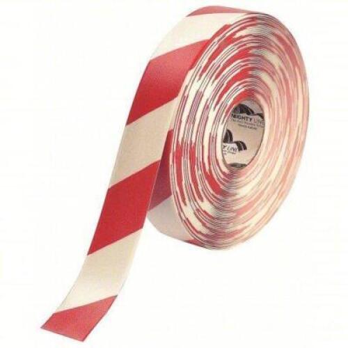 DESCRIPTION: (2) FLOOR MARKING TAPE BRAND/MODEL: MIGHTY LINE #20PG05 INFORMATION: TAPE: EXTRA-DURABLE, STRIPED, RED/WHITE, 2 IN X 100 FT, 50 MIL TAPE