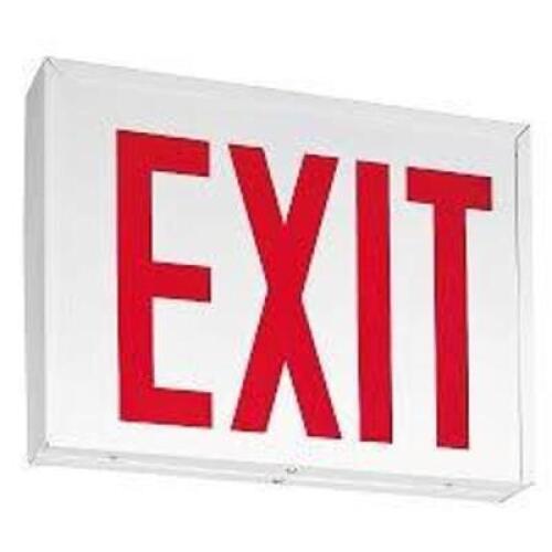 DESCRIPTION: (1) EMERGENCY EXIT SIGN BRAND/MODEL: LITHONIA LIGHTING INFORMATION: LED, WHITE RETAIL$: $99.98 EA QTY: 1