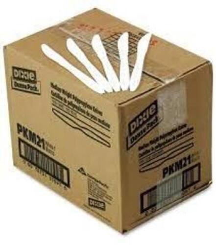 DESCRIPTION: (1) BOX OF (1000) PLASTIC KNIVES BRAND/MODEL: GEORGIA-PACIFIC #PKM21 INFORMATION: WHITE RETAIL$: $41.14 EA QTY: 1