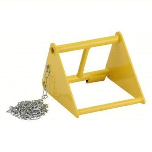 DESCRIPTION: (1) WHEEL CHOCK BRAND/MODEL: PRODUCT NUMBER #1GUL3 INFORMATION: STEEL, YELLOW, 1 CHOCK SIZE: 9 3/4 IN OVERALL LG, 10 1/2 IN OVERALL WD, 7