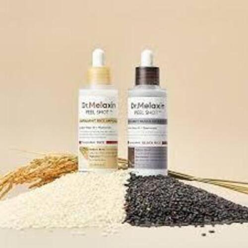 DESCRIPTION: (1) PEEL SHOT EXFOILIANT AMPOULE DUO BRAND/MODEL: DR.MLAXIN INFORMATION: WHITE RICE AND BLACK RICE SIZE: 60ml RETAIL$: $20.90 QTY: 1