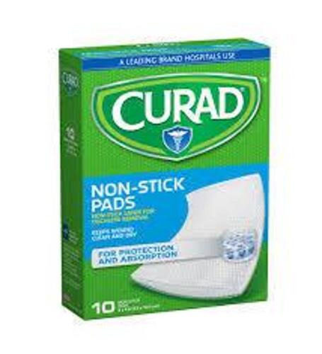 DESCRIPTION: (6) PACKS OF (10) MEDIUM NON-STICK PADS BRAND/MODEL: CURAD 970160 SIZE: 3" X 4" RETAIL$: $31.39 QTY: 6