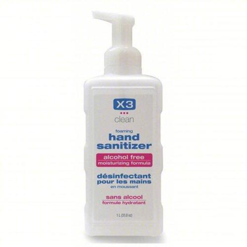 DESCRIPTION: (6) PUMP BOTTLE FOAM HAND SANITIZER BRAND/MODEL: X3 CLEAN 10003. SIZE: 33.8OZ RETAIL$: $176.52 QTY: 6