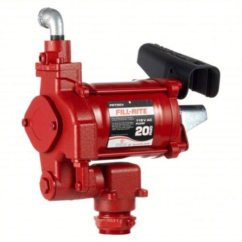 DESCRIPTION: (1) FUEL TRANSFER PUMP BRAND/MODEL: FILLRITE/61DJ25 INFORMATION: 20 gpm Max. Flow Rate, 115V AC, 1/3 hp Motor HP, NPT RETAIL$: $927.82 QT
