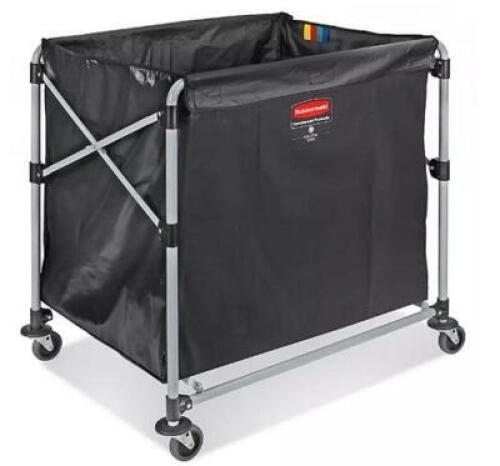 DESCRIPTION: (1) COLLAPSIBLE BASKET CART BRAND/MODEL: RUBBERMAID/XCART INFORMATION: 8 BUSHEL RETAIL$: $209 SIZE: 36 x 24 x 34" QTY: 1