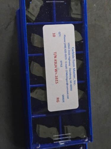 DESCRIPTION: (30) CARBIDE GROOVING INSERTS BRAND MODEL CARBIDE FORM MASTERS QTY: 30