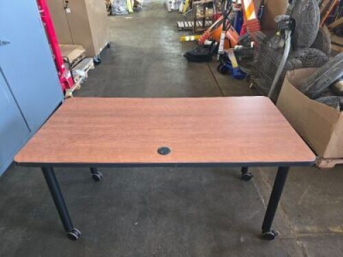 DESCRIPTION: (1) ROLLING CONFERENCE TABLE WITH CABLE PORTINFORMATION: WOOD GRAIN, MUST ASSEMBLESIZE: APPROX 29" X 58" X 29 1/2"RETAIL$: $312.33 EAQTY: 1