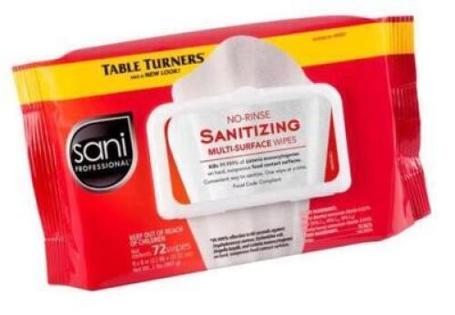 DESCRIPTION: (6) PACKS OF (72) SANITIZING WIPES BRAND/MODEL: SANIPROFESSIONAL QTY: 6