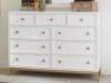9 DRAWER DRESSER WITH GOLD ACCENTS
