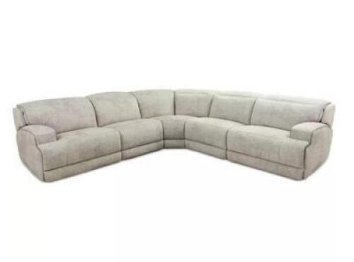 SEBASTON 5-PC. FABRIC SECTIONAL WITH 3 POWER MOTION RECLINERS