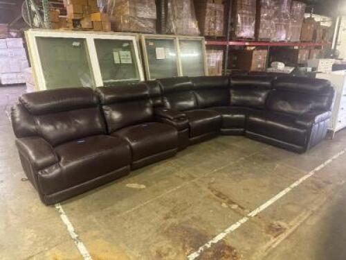 6 PC. LEATHER RECLINING SECTIONAL