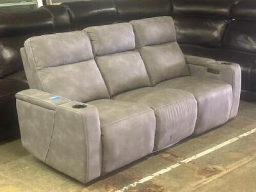 74" ZERO GRAVITY FABRIC LOVESEAT WITH CONSOLE AND POWER HEADRESTS