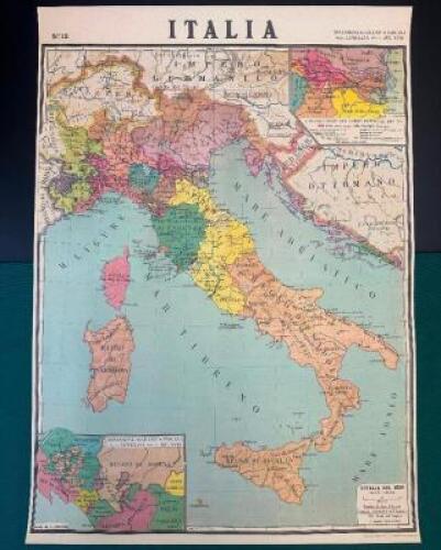 VINTAGE MAP OF ITALY "ITALIA"
