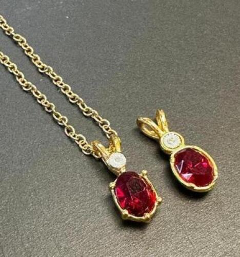 VINTAGE BIRTHSTONE NECKLACE WITH EXTRA STONE