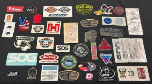(40) - CT. PACK OF HUNTING, FISHING, AND OUTDOOR GEAR COMPANY STICKERS AND CAR DECALS