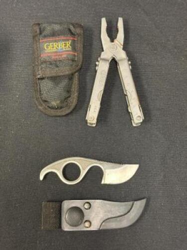 HIGH END MULTI TOOL WITH CURVED FIGHTING BLADE