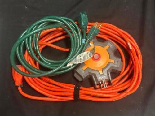(2) - EXTENSION CORDS WITH 6 OUTLET ATTACHMENT