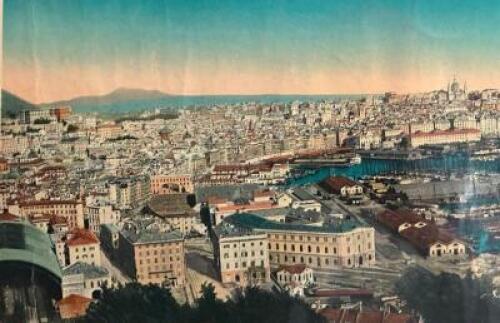 VINTAGE FRAMED PANORAMA OF GENOVA
