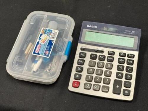 HIGH END FINANCE CALCULATOR WITH PEN AND PENCIL ORGANIZER
