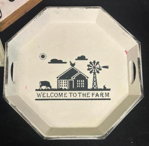 WELCOME TO THE FARM TABLE TRAY