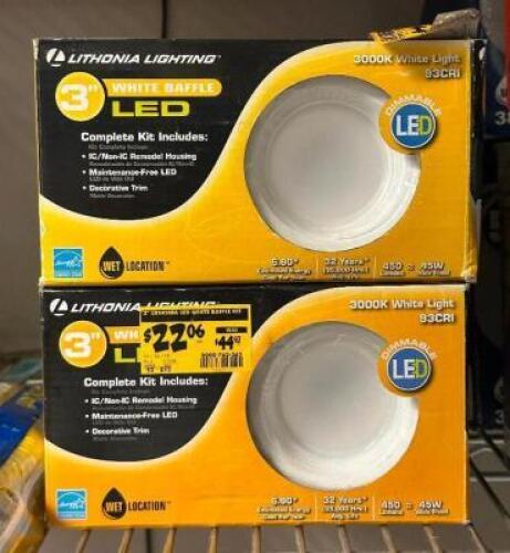 (3) - 3" LED BAFFLE LIGHT
