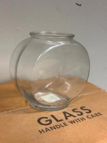 12 CT. CASE OF HALF GAL. FISH BOWLS
