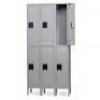DESCRIPTION: (1) SET OF 2 TIER 3 DOOR LARGE COMPARTMENT WARDROBE LOCKERS BRAND/MODEL: TENNSCO 4LA26 SIZE: 45" W 18" D 78" H RETAIL$: $1,171.83 QTY: 1