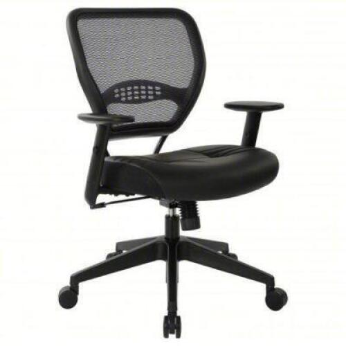 DESCRIPTION: (1) OFFICE CHAIR BRAND/MODEL: OFFICE STAR #15Z316 INFORMATION: BLACK, MESH, LEATHER, TILTING BACK SIZE: 19-3/4" BACK HEIGHT RETAIL$: $327