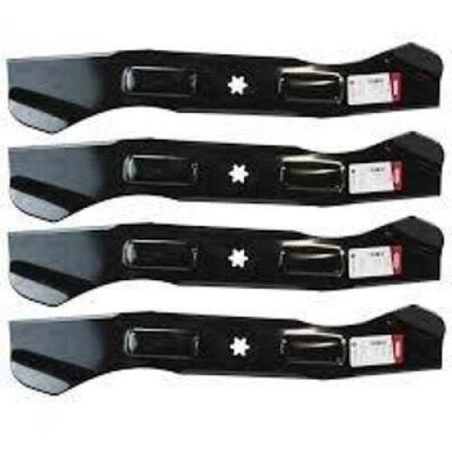 DESCRIPTION: (4) DIFFERENT LAWN MOWER BLADES BRAND/MODEL: TORO, JOHN DEERE, CUB CADET INFORMATION: SEE INSPECTION SIZE: 48/42/46 RETAIL$: $100.00 EA Q