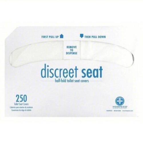 DESCRIPTION: (1) CASE OF (250) HALF FOLD TOILET SEAT COVERSBRAND/MODEL: DISCREET SEAT #20LE14RETAIL$: $70.00 EAQTY: 1