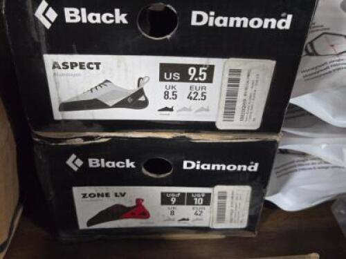 DESCRIPTION: (2) PAIRS OF SHOES BRAND/MODEL: BLACK DIAMOND INFORMATION: TWO DIFFERENT PAIRS SIZE: 9 AND 8.5 QTY: 2