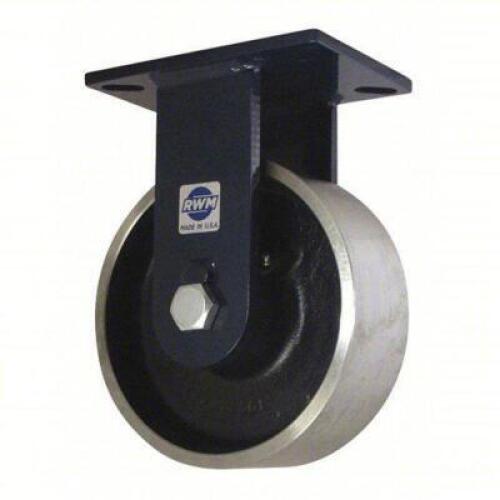 DESCRIPTION: (2) PLATE CASTERS BRAND/MODEL: RWM #53CH22 INFORMATION: RIGID, STEEL, EXTREME DUTY SIZE: 6 IN WHEEL DIA, 3 IN WHEEL WD, 8 IN MOUNTING HT