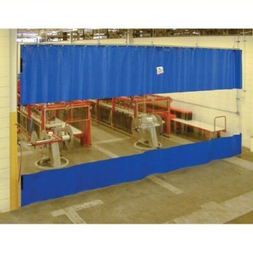 DESCRIPTION: (1) BLUE POLYESTER CURTAIN WALL BRAND/MODEL: TMI 4EE18 SIZE: 24' OAW 12' OAH RETAIL$: $1,101.65 QTY: 1