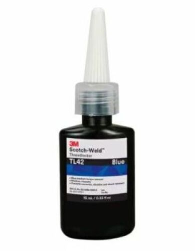 DESCRIPTION: (2) BOTTLES OF THREADLOCKER BRAND/MODEL: 3M #TL42 INFORMATION: BLUE SIZE: 8.45 FL OZ BOTTLES RETAIL$: $299.72 QTY: 2