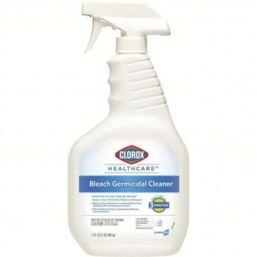 DESCRIPTION: (6) BOTTLES BLEACH GERMICIDAL CLEANER BRAND/MODEL: CLOROX HEALTHCARE 68970 SIZE: 32 OZ RETAIL$: $161.80 QTY: 6
