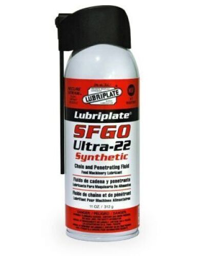 DESCRIPTION: (6) SYNTHETIC FOOD GRADE AEROSOL GEAR OIL BRAND/MODEL: LUBRIPLATE ULTRA-7 SIZE: 11OZ RETAIL$: $85.38 QTY: 6