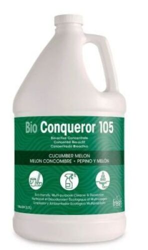 DESCRIPTION: (2) BIO-ACTIVE CLEANER DEODORIZER DISINFECTANT BRAND/MODEL: BIO CONQUEROR 105 SIZE: 1 GAL RETAIL$: $34.73 QTY: 2