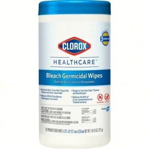 DESCRIPTION: (1) CASE OF (6) GERMICIDAL WIPES BRAND/MODEL: CLOROX HEALTHCARE #1XEZ3 SIZE: 70 CT RETAIL$: $137.86 QTY: 1